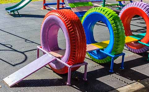 tires used to create a playground