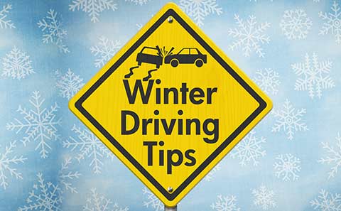 winter driving tips sign