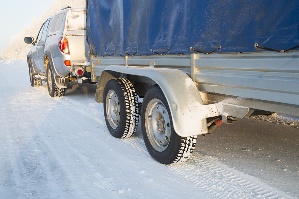 Trailer cover used in winter weather.