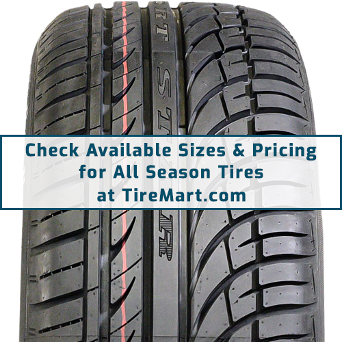 Tire with text... Check Available Sizes & Pricing for All Season Tires at TireMart.com