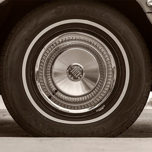An example of a modern whitewall tire model