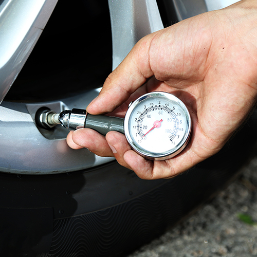 The tire pressure being measured
