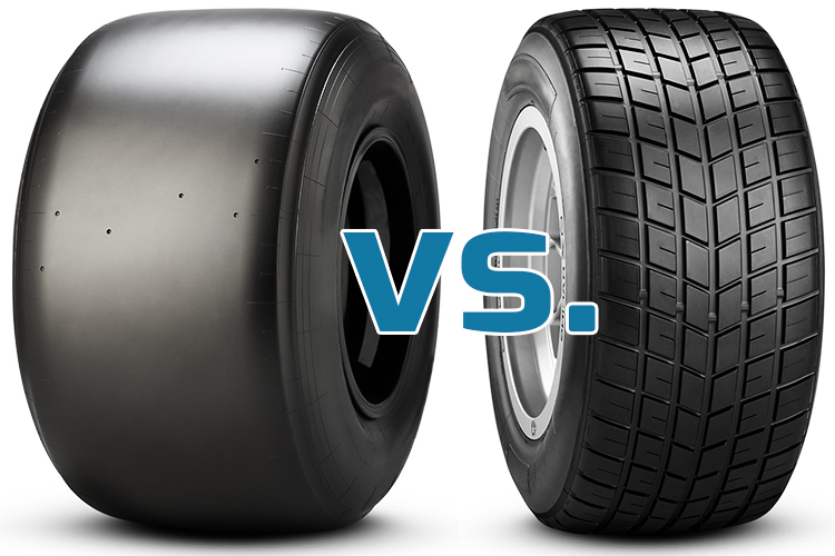 Dry racing tire VS. wet racing tire