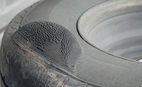 giant tire bubble on a tire