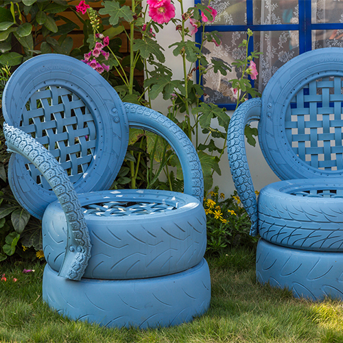 Tire recycling: armchairs