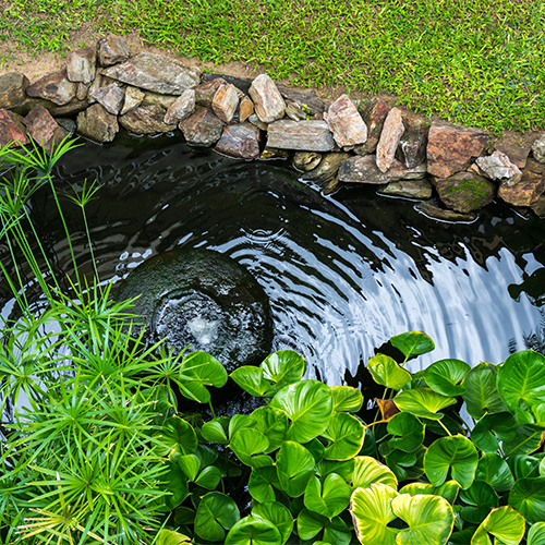 Tire recycling: pond