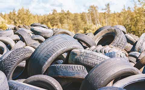 tires in a landfill