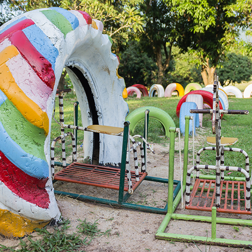 Tire recycling: playground