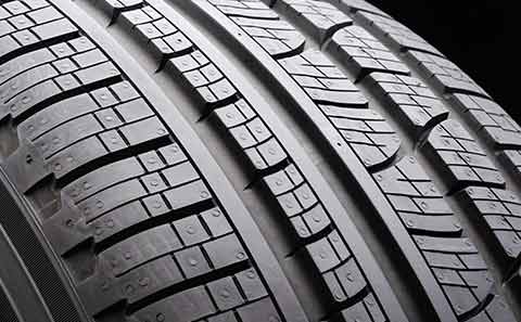 closeup of a detailed tire tread